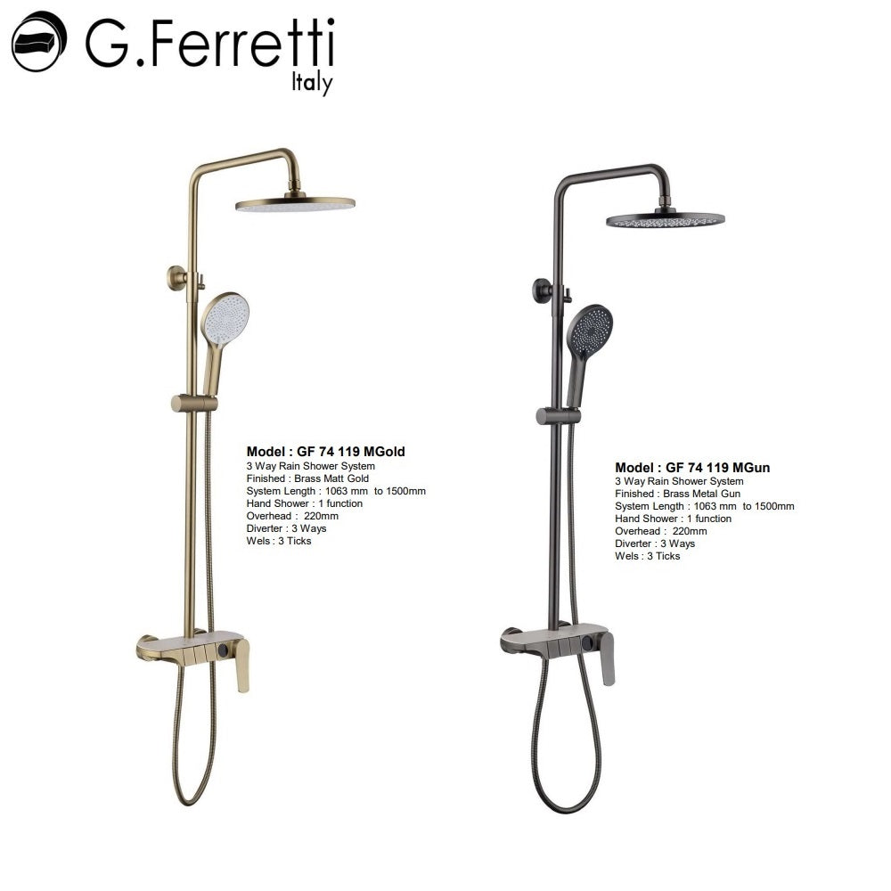 G.FERRETTI Rain Shower Set GF74119 Haus Square Pte Ltd