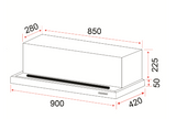 EF Cooker Hood 90CM – POWER SLIM 90 SSL