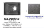 FSD-57031NE-BK EMBOSSED NANO BLACK UNDERMOUNT KITCHEN SINK