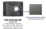 FSD-57051NE-BK EMBOSSED NANO BLACK UNDERMOUNT KITCHEN SINK
