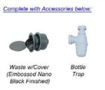 FSD-57031NE-BK EMBOSSED NANO BLACK UNDERMOUNT KITCHEN SINK