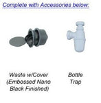FSD-57051NE-BK EMBOSSED NANO BLACK UNDERMOUNT KITCHEN SINK