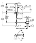 GROHE 23589DA1 ESSENCE BASIN MIXER S-SIZE (PRE-ORDER)