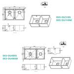 EVITA SUS 316 Kitchen Sink Undermount Double Bowl EKS-DU SERIES