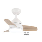 FANCO Small Ceiling Fan with Light BEE 26"