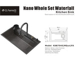 G.FERRETTI Kitchen Nano Sink Waterfall KSB7545(MGun)FA