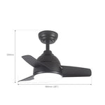FANCO Small Ceiling Fan with Light BEE 26"