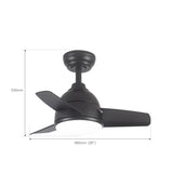 FANCO Small Ceiling Fan with Light BEE 26"