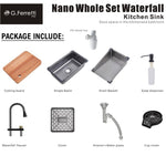 G.FERRETTI Kitchen Nano Sink Waterfall KSB7545(MGun)FA