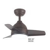 FANCO Small Ceiling Fan with Light BEE 26"