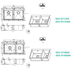 EVITA SUS 316 Kitchen Sink Topmount Double Bowl EKS-DT SERIES