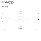 FANCO Co-Fan RITO 3 Smart Ceiling Fan