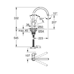 GROHE 31233001 BAUEDGE C-SPOUT KITCHEN SINK MIXER