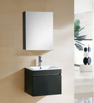 ZAFFIRO VANITY SET 304 SUS GLOSS BLACK Basin Cabinet & Mirror Cabinet - Couple Door