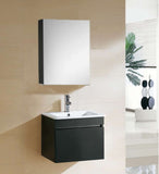ZAFFIRO VANITY SET 304 SUS GLOSS BLACK Basin Cabinet & Mirror Cabinet - Couple Door