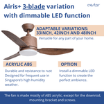 CRESTAR Smart Ceiling Fan with Remote Control