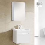 ZAFFIRO VANITY SET 304 SUS GLOSS WHITE Basin Cabinet & Mirror Cabinet - Single Door