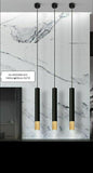 PENDANT LIGHT (Black with Gold Tube) HL-6050