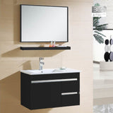 ZAFFIRO VANITY SET 304 SUS MATT BLACK Basin With Cabinet - Couple Door
