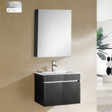 ZAFFIRO VANITY SET 304 SUS GLOSS BLACK Basin Cabinet & Mirror Cabinet - Couple Door