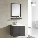 ZAFFIRO VANITY SET 304 SUS DARK WOOD Basin with Cabinet - Couple Door