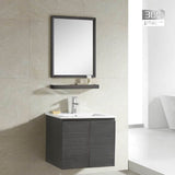 ZAFFIRO VANITY SET 304 SUS DARK WOOD Basin with Cabinet - Couple Door