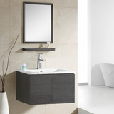 ZAFFIRO VANITY SET 304 SUS DARK WOOD Basin with Cabinet - Couple Door