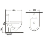 TIARA Rimless Two Piece Water Closet WC 219