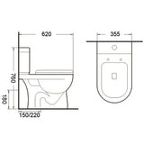 TIARA Rimless Two Piece Water Closet WC 219
