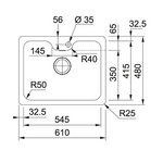 FRANKE Kitchen Sink Undermount Single Bowl BCX110-55TL