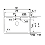FRANKE Kitchen Sink Undermount Single Bowl BCX110-75TL