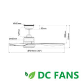 ACORN CEILING FAN WITH LIGHT INTAGLIO DC-159