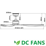 ACORN CEILING FAN W/O LIGHT INTAGLIO DC-159