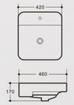 FLO SEMI RECESS WASH BASIN K492B