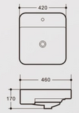 FLO SEMI RECESS WASH BASIN K492B