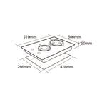 MÖWE 30cm 2 Burners Wi-Fi Glass Hob MW230G