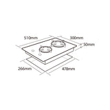 MÖWE 30cm 2 Burners Wi-Fi Glass Hob MW230G