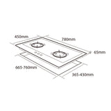 MÖWE 78cm 2 Burners Wi-Fi Stainless Steel Hob MW270S