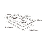 MÖWE 78cm 3 Burners Wi-Fi Stainless Steel Hob MW370S