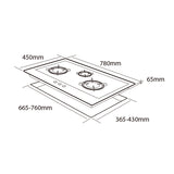 MÖWE 78cm 3 Burners Wi-Fi Stainless Steel Hob MW370S
