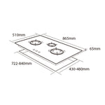 MÖWE 90cm 3 Burners Wi-Fi Glass Hob MW390G
