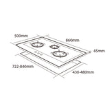 MÖWE 90cm 3 Burners Wi-Fi Stainless Steel Hob MW390S