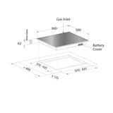 MAYER 86cm 3 Burner Stainless Steel Gas Hob MMSS883HI