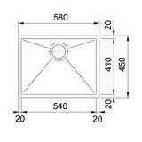 FRANKE Kitchen Sink Undermount Single Bowl  PZX 110-54