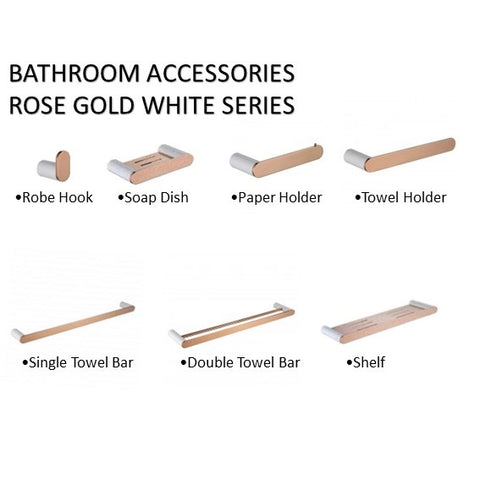 BATHROOM ACCESSORIES ROSE GOLD WHITE SERIES180RGW