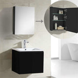 ZAFFIRO VANITY SET 304 SUS MATT BLACK Basin Cabinet & Mirror Cabinet - Couple Door