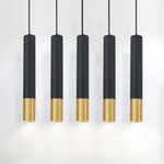 PENDANT LIGHT (Black with Gold Tube) HL-6050