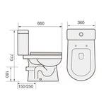 TIARA Rimless Two Piece Water Closet WC 208