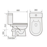 TIARA Rimless Two Piece Water Closet WC 208