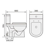 TIARA Rimless Two Piece Water Closet WC 268